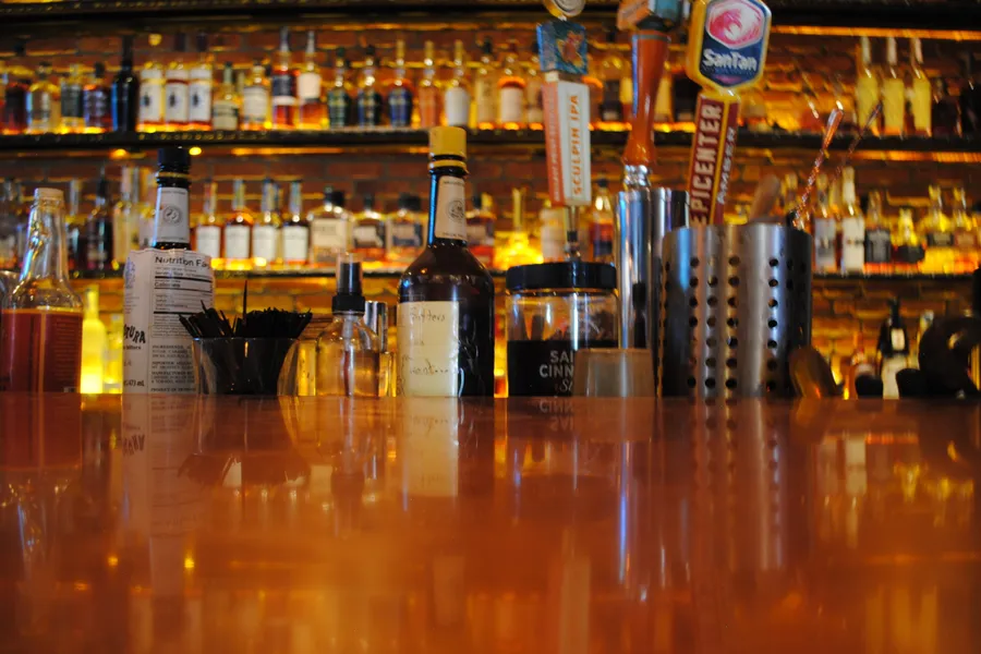 Churchill's Phoenix bar — beers on draft, closer view