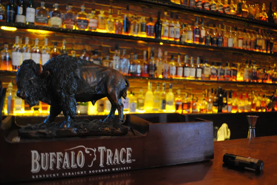Churchill's Phoenix bar — Buffalo Trace statue